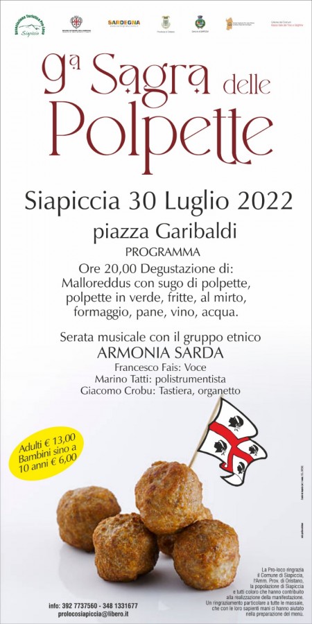 Siapicia. Sa de 9 editzionis de sa “Sagra delle polpette”