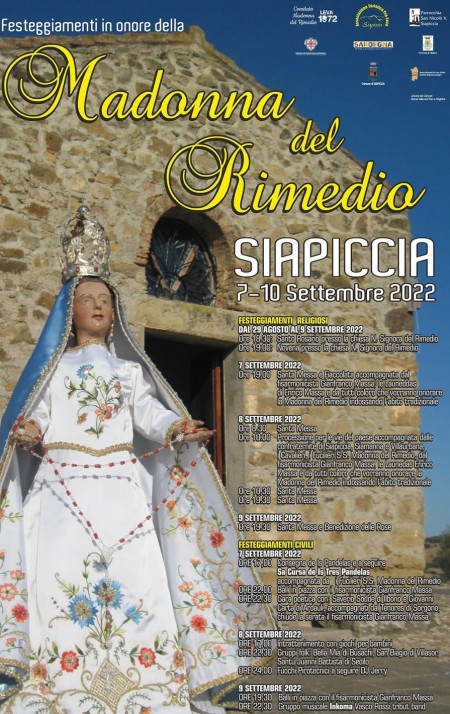 Siapicia. Festa de Nostra Sennora de s’Arremèdiu de su 7 a su 10 de cabudanni