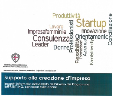 SEMINARI INFORMATIVI SU &quot;SERVIZI PER LA CREAZIONE D&#039;IMPRESA - PROGRAMMA IMPR.INT.ING&quot;